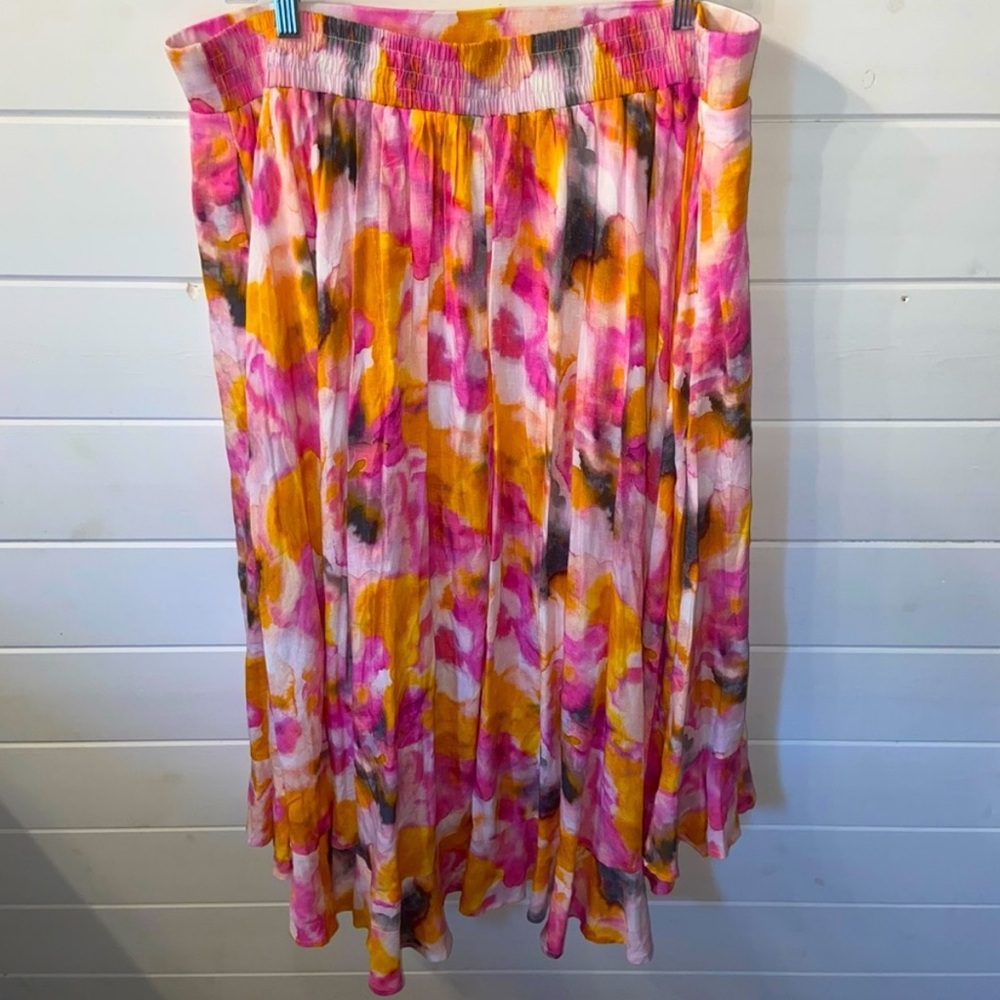Multi Watercolor Tie-Dye Off Shoulder Skirt Set - Picture 5 of 13